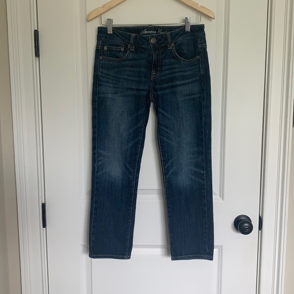 American Eagle Boy Fit Cropped Jeans 0 - Picture 1 of 8
